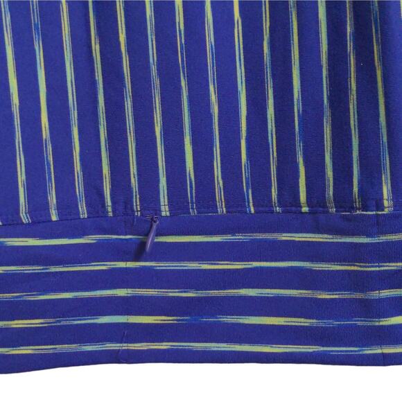 Athleta Womens Shirt Top Yellow Blue Stripe Long Sleeve Scoop Neck Stretch XXS - Picture 6 of 12